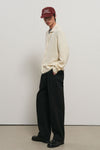 General Idea UNISEX Waffle Bouclé Collar Cardigan