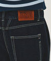 Marithé François Girbaud New M Low-Waist Tuck Wide Denim Pants Blue