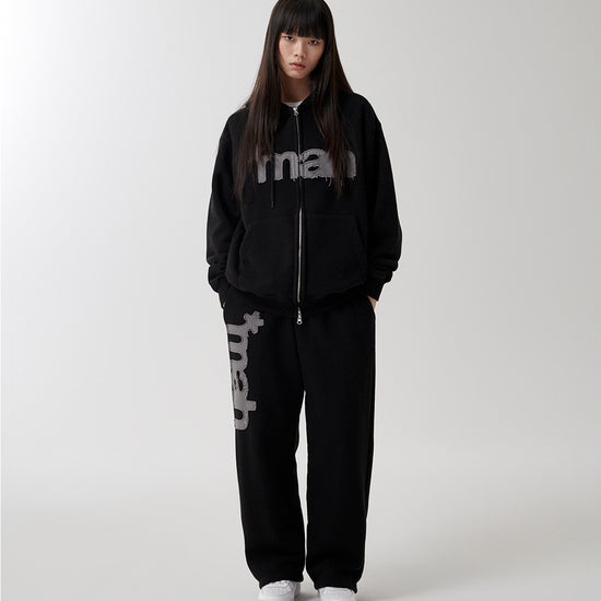 Mahagrid mah CUT OFF APPLIQUE SWEATPANT