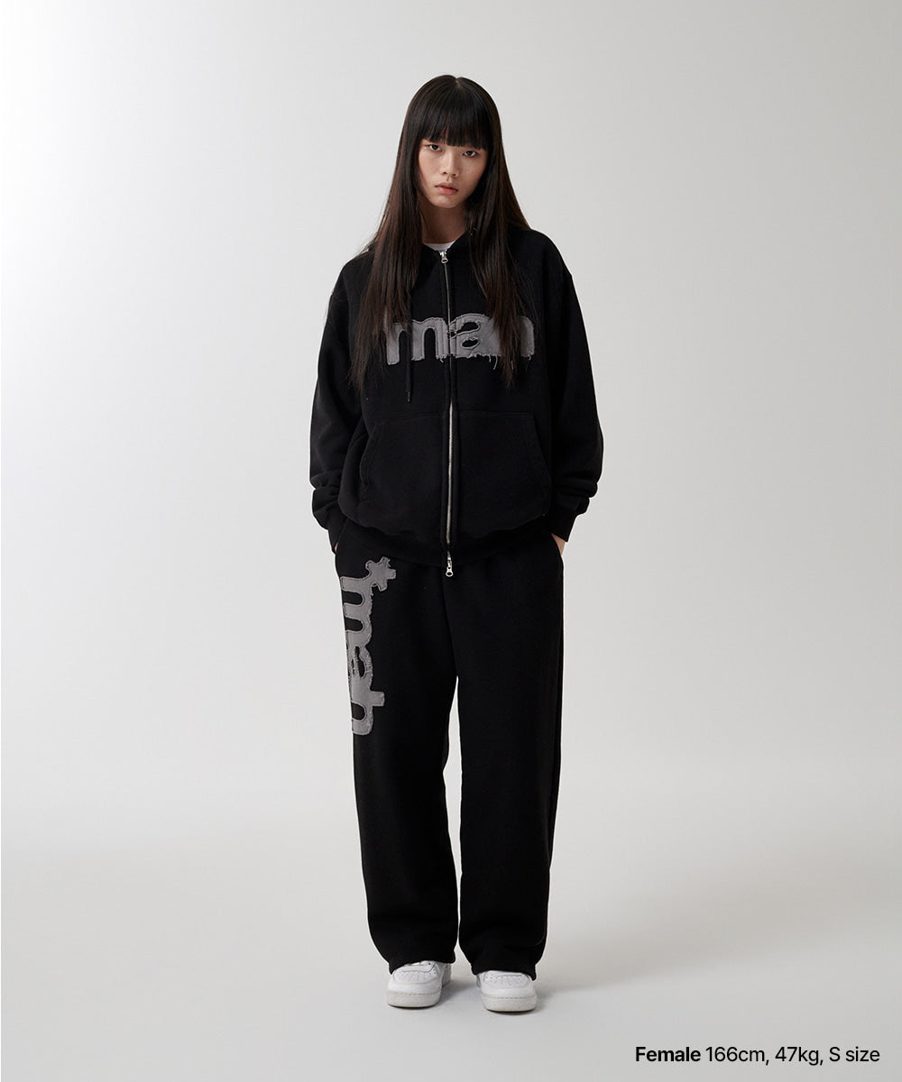 Mahagrid mah CUT OFF APPLIQUE SWEATPANT