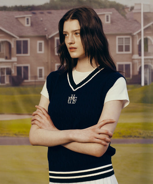 Marithé François Girbaud MOUVEMENT CABLE KNIT VEST