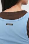 General Idea WOMAN 2-Way Color Layered T-Shirt [SKY BLUE]