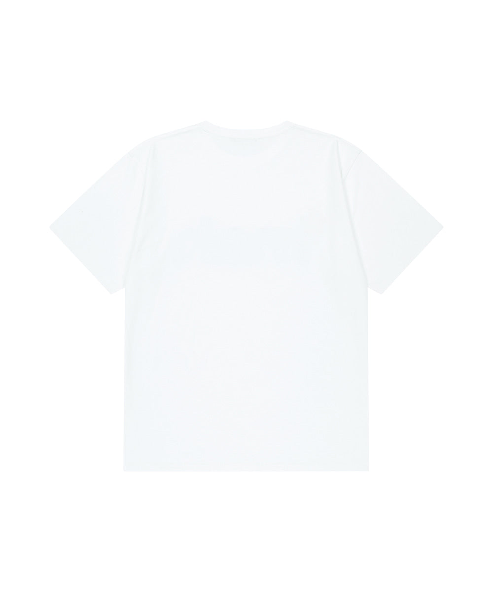Mahagrid Mahagrid Cut Off Applique Tee in White