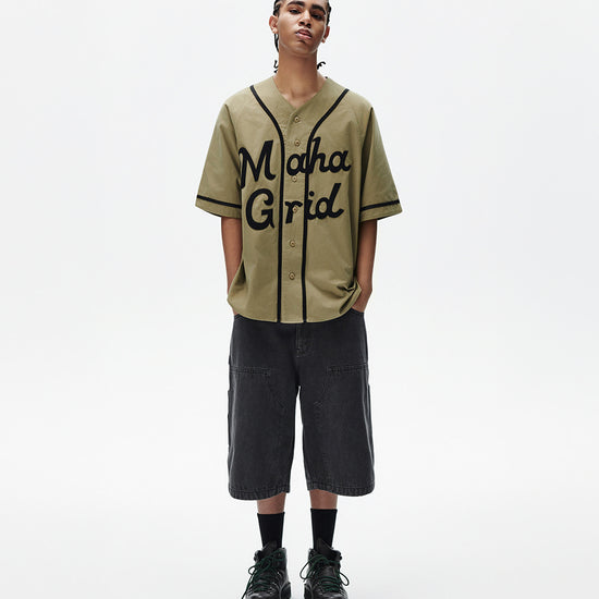 Mahagrid Serif Logo Baseball Shirt