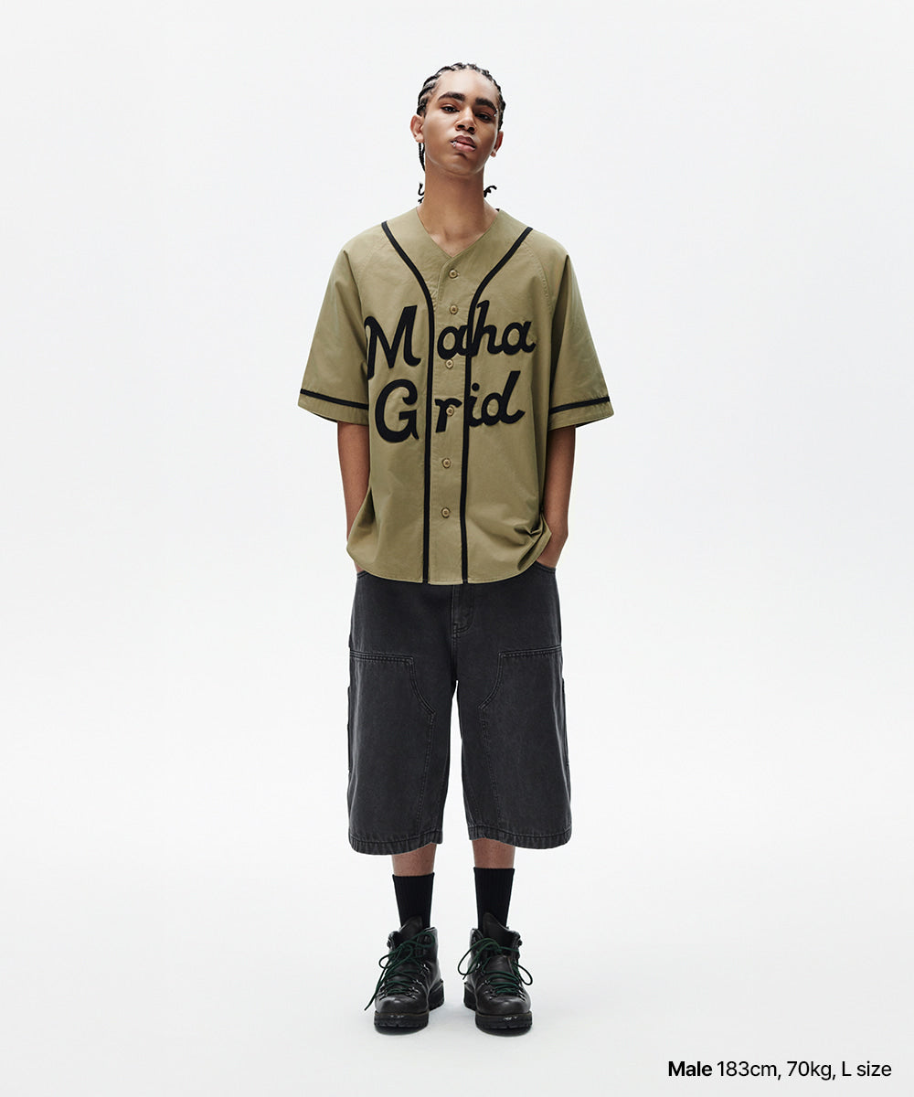 Mahagrid Serif Logo Baseball Shirt