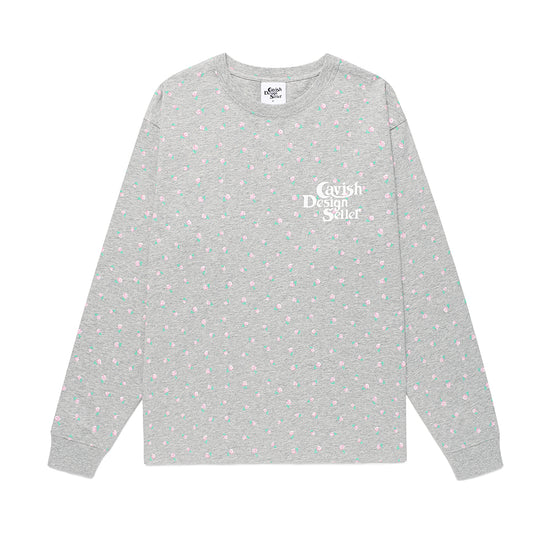 Cavish [Kyurin Wearing] Flower Seller Logo Long Sleeve Tee [Grey]
