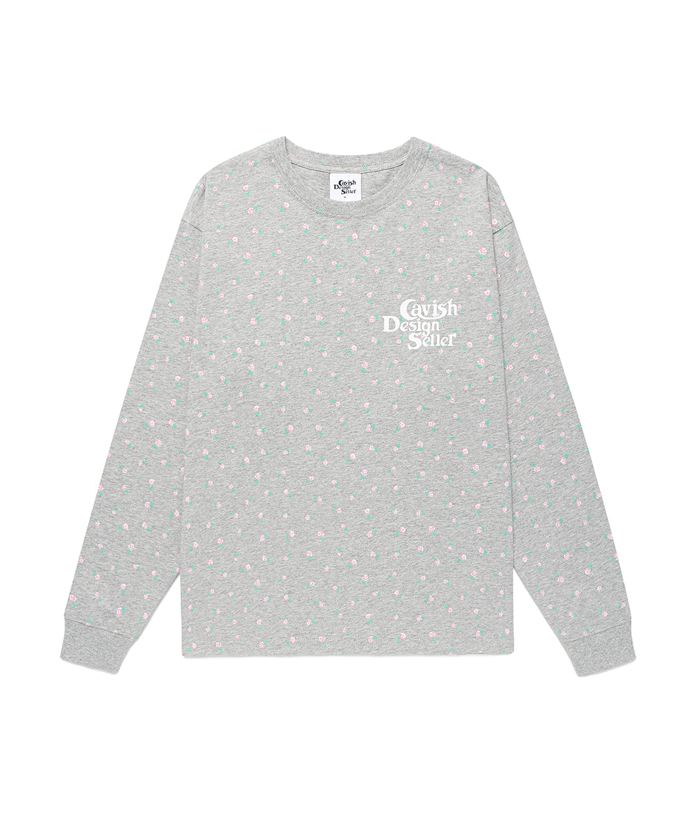 Cavish [Kyurin Wearing] Flower Seller Logo Long Sleeve Tee [Grey]