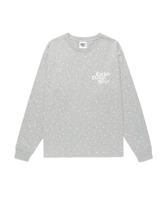 Cavish [Kyurin Wearing] Flower Seller Logo Long Sleeve Tee [Grey]