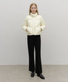 Marithé François Girbaud Women's Glossy Crop Down Jacket in Ivory