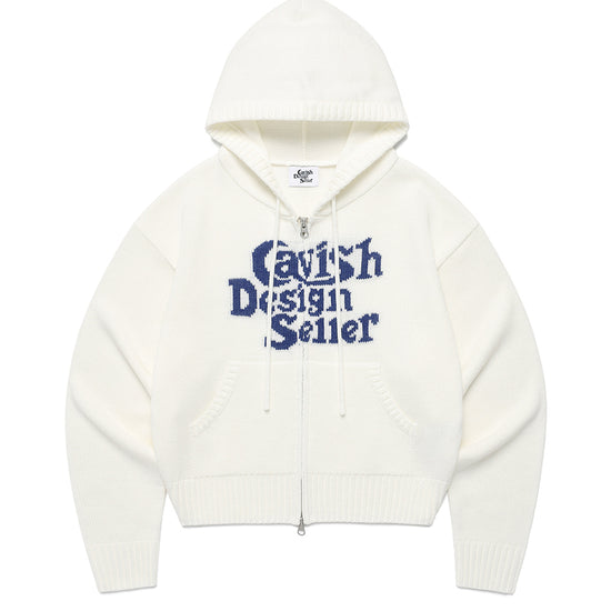 Cavish Women's Seller Logo Knit Zip Up Hoodie