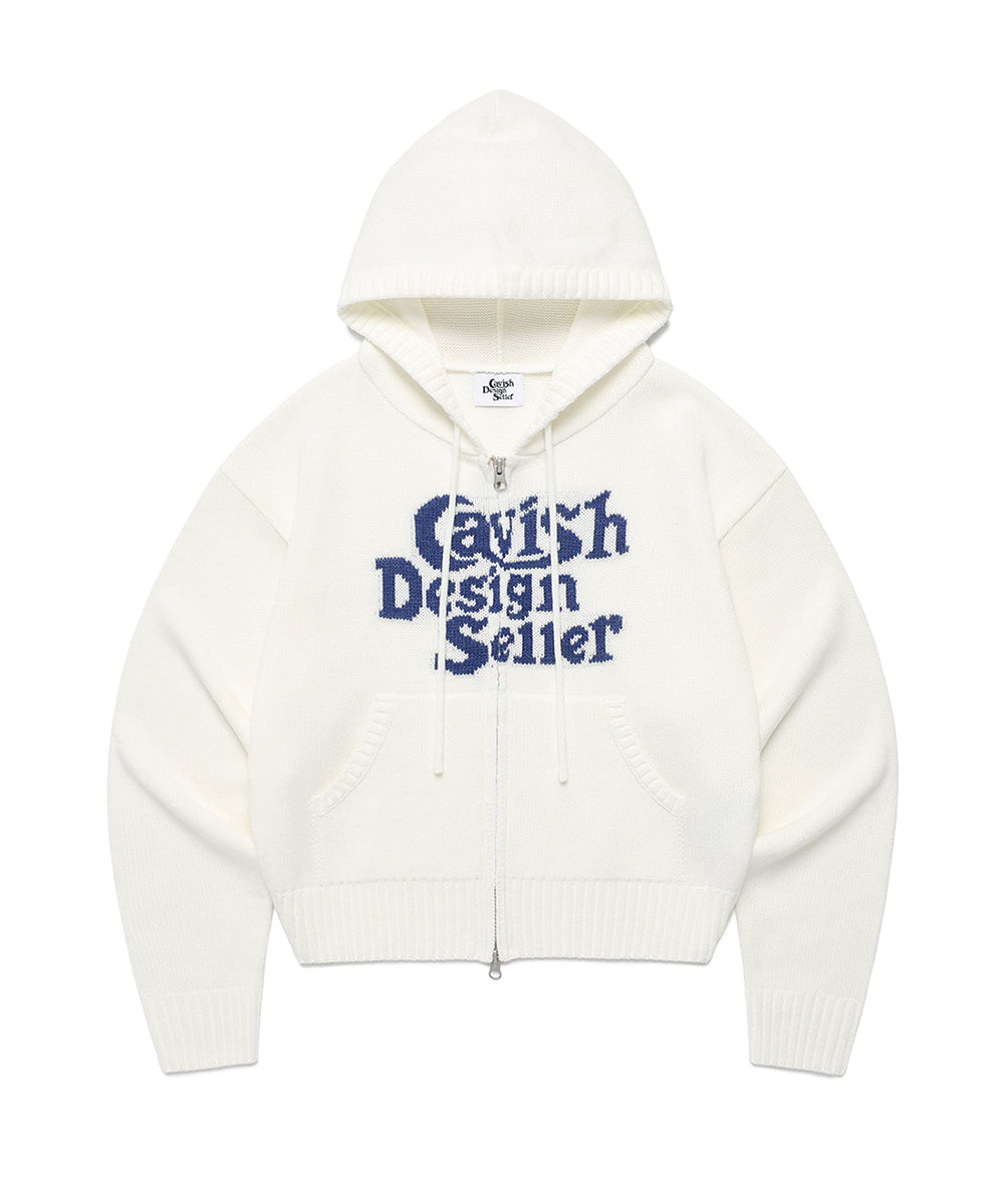 Cavish Women's Seller Logo Knit Zip Up Hoodie