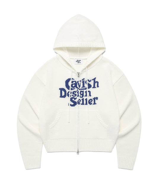 Cavish Women's Seller Logo Knit Zip Up Hoodie