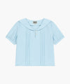 Marithé François Girbaud W PIN TUCK SAILOR HALF SLEEVE SHIRT white