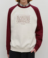 Marithé François Girbaud Classic Logo Color Block Raglan Sweatshirt Burgundy