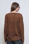 General Idea WOMAN Sheer Henley Neck Pullover