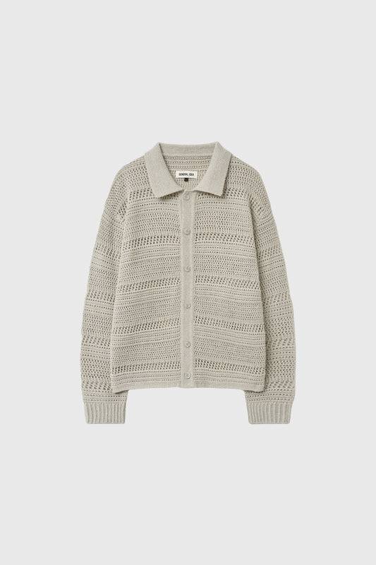 General Idea UNISEX Crochet Collar Knit Cardigan