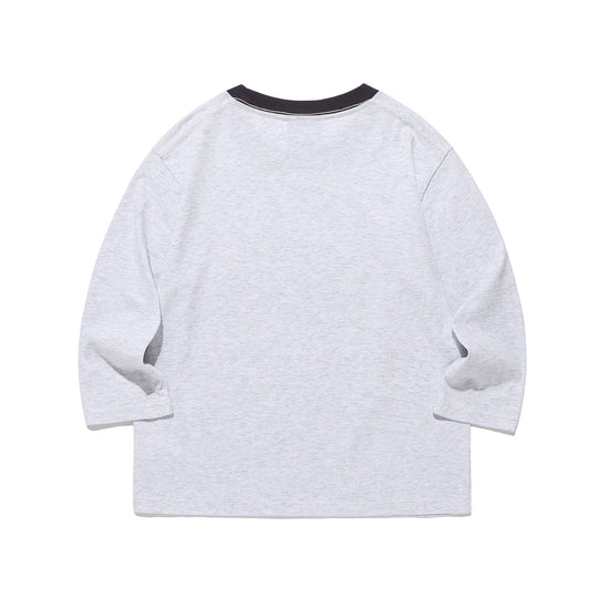 Nice Ghost Club 3star applique 3/4 sleeve tee[light grey]