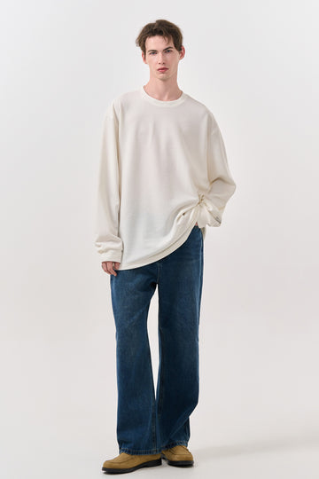 General Idea UNISEX Basic Sakariaba Long Sleeve Tee [WHITE]