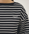 Marithé François Girbaud W STRIPE BOATNECK CROP SWEATSHIRT