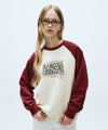 Marithé François Girbaud Classic Logo Color Block Raglan Sweatshirt Burgundy
