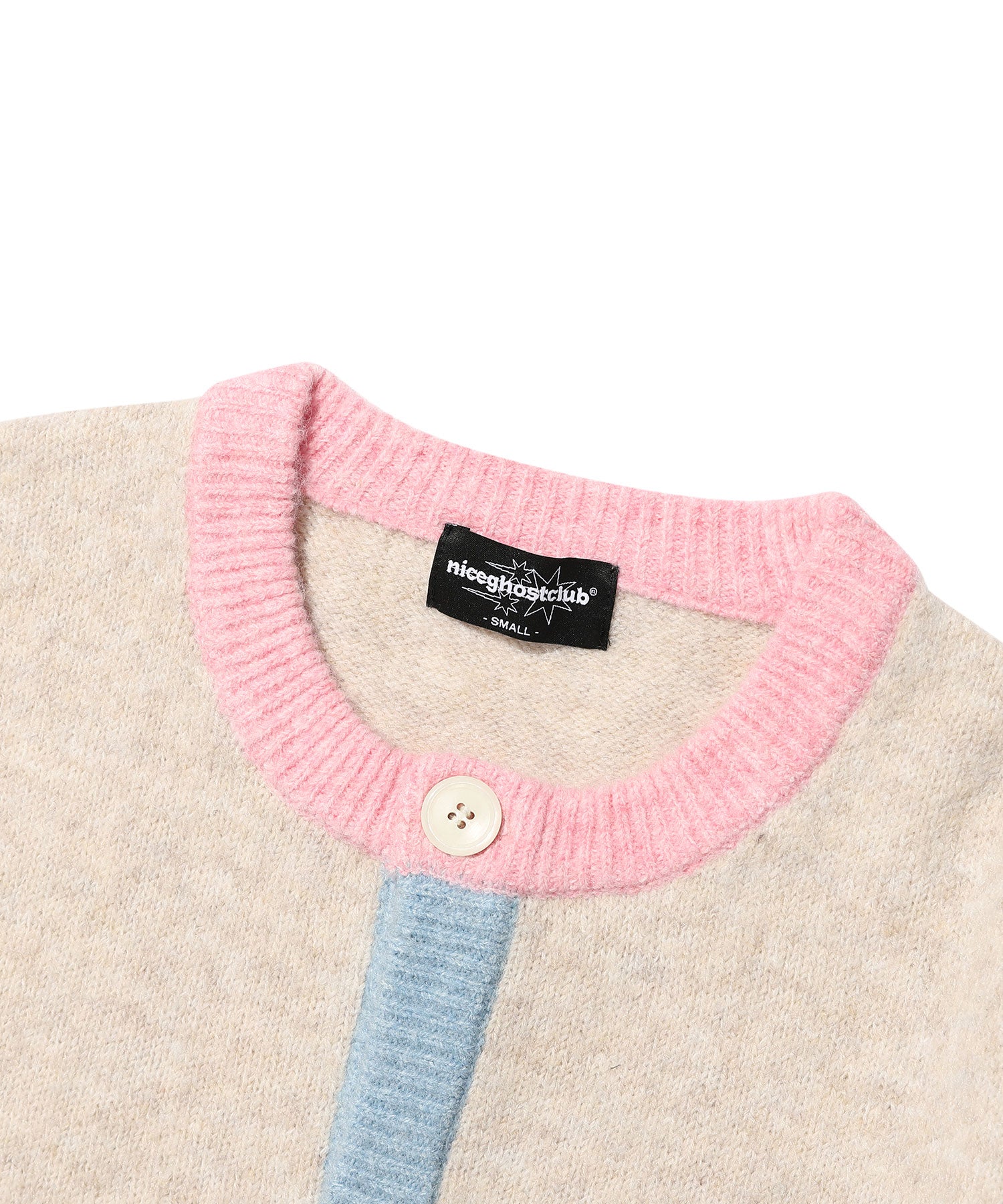 Nice Ghost Club Color Block Knit Cardigan