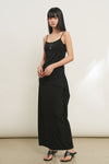 General Idea WOMAN Cap-Lined Backless Sleeveless Tank [BLACK]