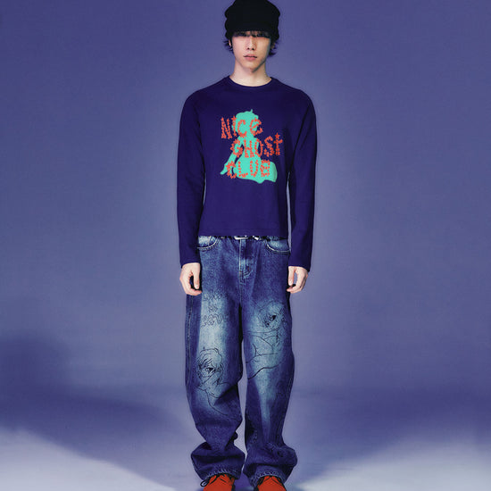 Nice Ghost Club Star Logo Slim Long Sleeve Tee