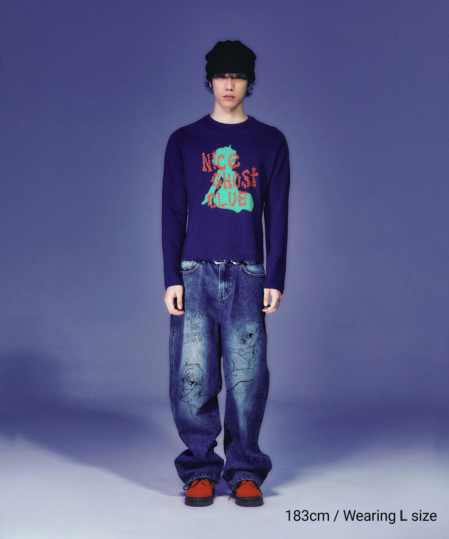 Nice Ghost Club Star Logo Slim Long Sleeve Tee