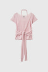 General Idea WOMAN See-Through Halterneck Layered Knit Set [PINK]