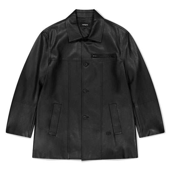 Mahagrid Faux Leather Car Coat