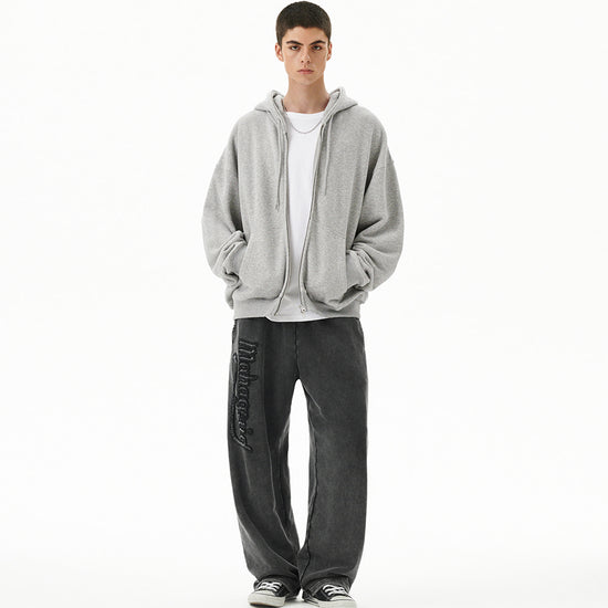 Mahagrid Pray Applique Zip Up Hoodie