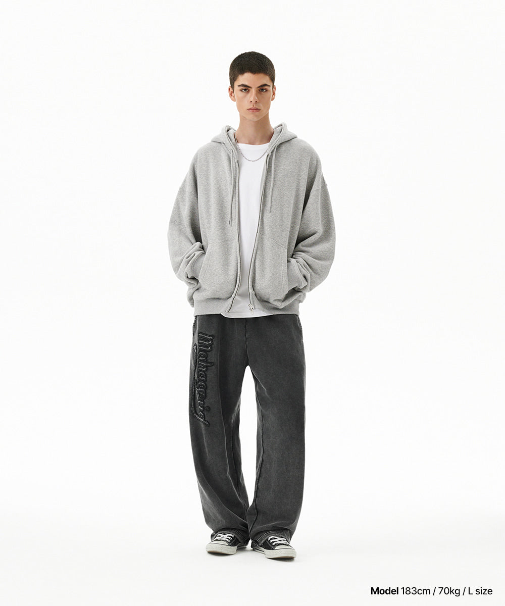 Mahagrid Pray Applique Zip Up Hoodie