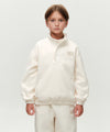 Marithé François Girbaud Kids Classic Logo Fleece Anorak in Ivory
