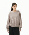 Mahagrid Dyed Curved Seam Crop Hoodie
