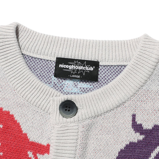 Nice Ghost Club Angels Knit Cardigan [Grey]