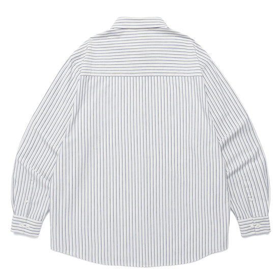 Cavish Striped Cotton Long Sleeve Shirt Blue
