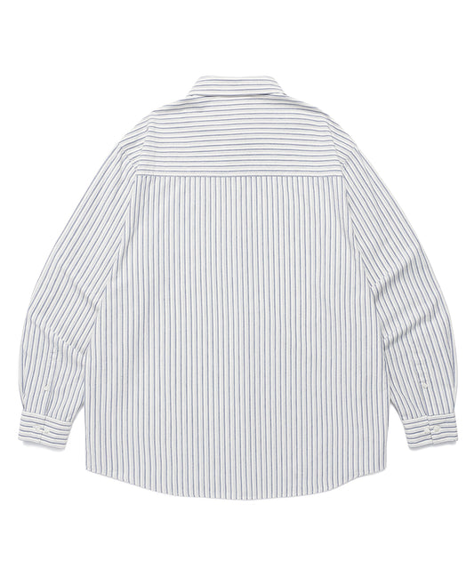Cavish Striped Cotton Long Sleeve Shirt Blue