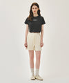 Marithé François Girbaud W SILVER LETTERING CROP TEE