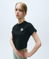 Marithé François Girbaud Movement W Circle Wappen Aerocool Crop Tee White