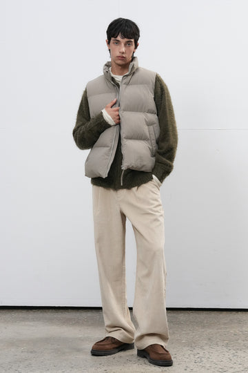 General Idea UNISEX Nylon Padding Vest [Ash Khaki]