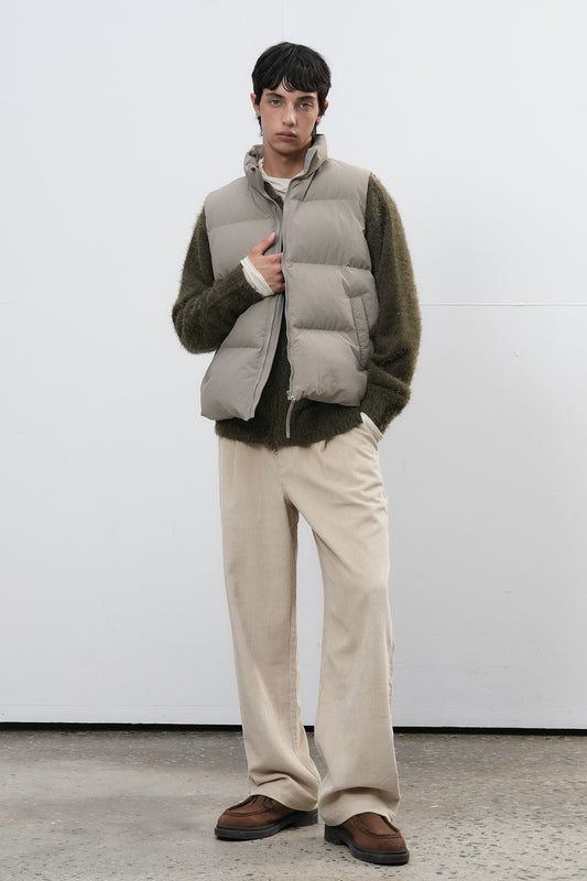 General Idea UNISEX Nylon Padding Vest [Ash Khaki]