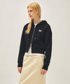 Marithé François Girbaud W BACK CLASSIC LOGO CROP HOODIE ZIPUP heather gray
