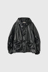 General Idea UNISEX Glossy Packable Wind Breaker [BLACK]