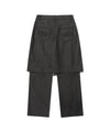 Nice Ghost Club Denim Pleats Panel Layered Skirt Pants