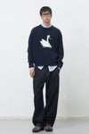 General Idea UNISEX Swan Jacquard Knit Pullover