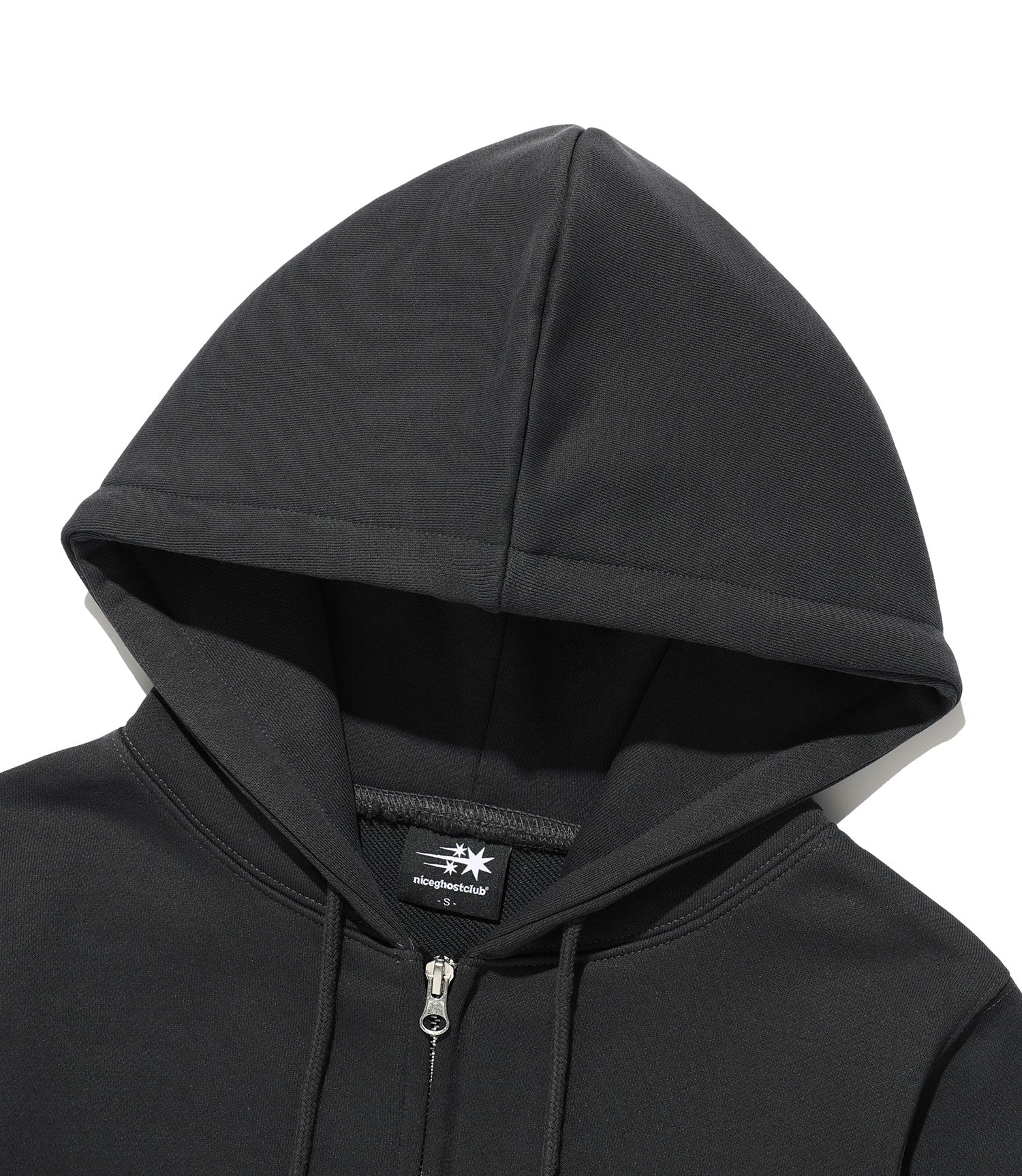 Nice Ghost Club 3star Crop Hoodie Zip Up [Charcoal]