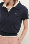 General Idea WOMAN Airy Essential Collar Half Knit