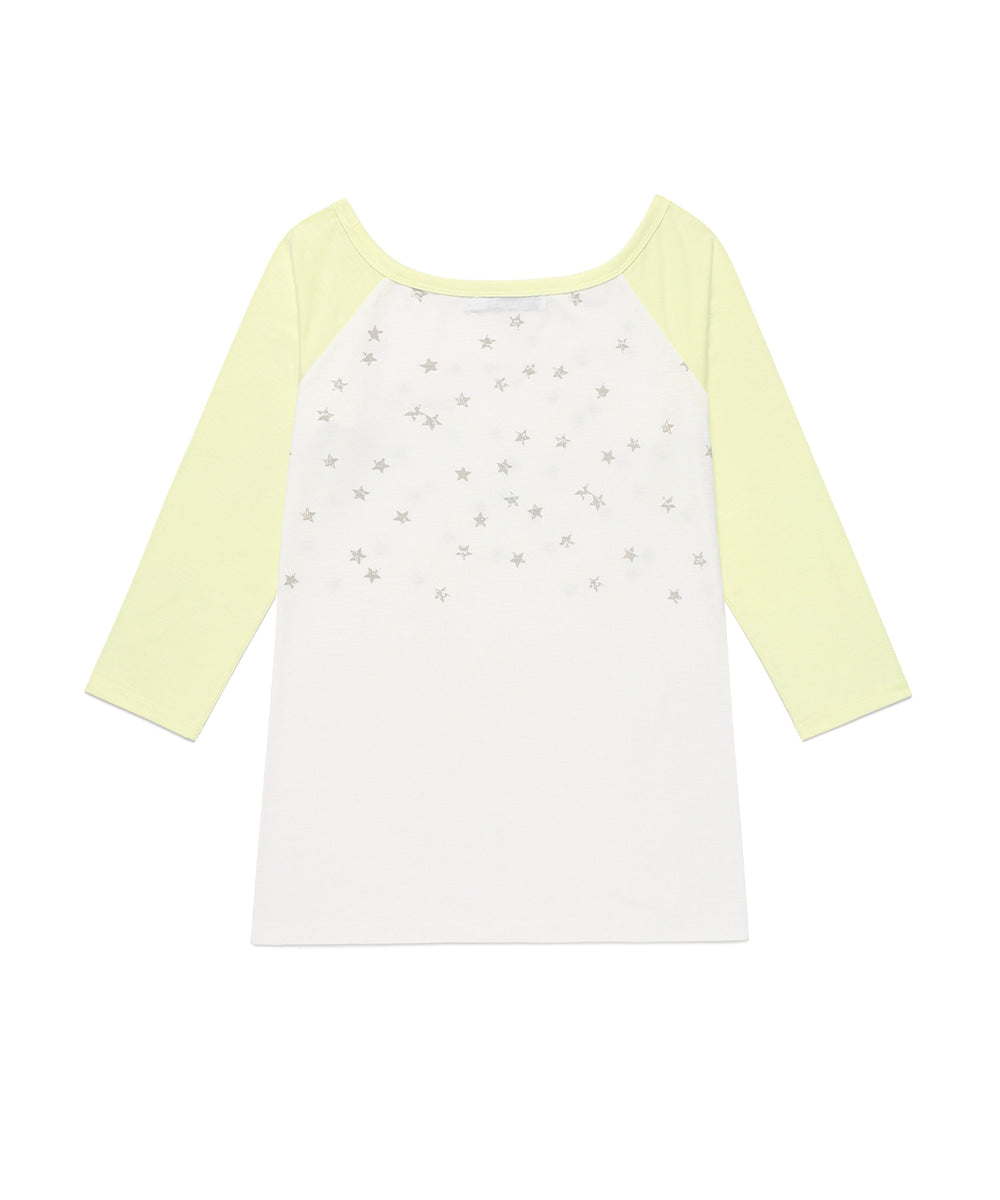 Cavish U Neck Star Raglan Long Sleeve Tee