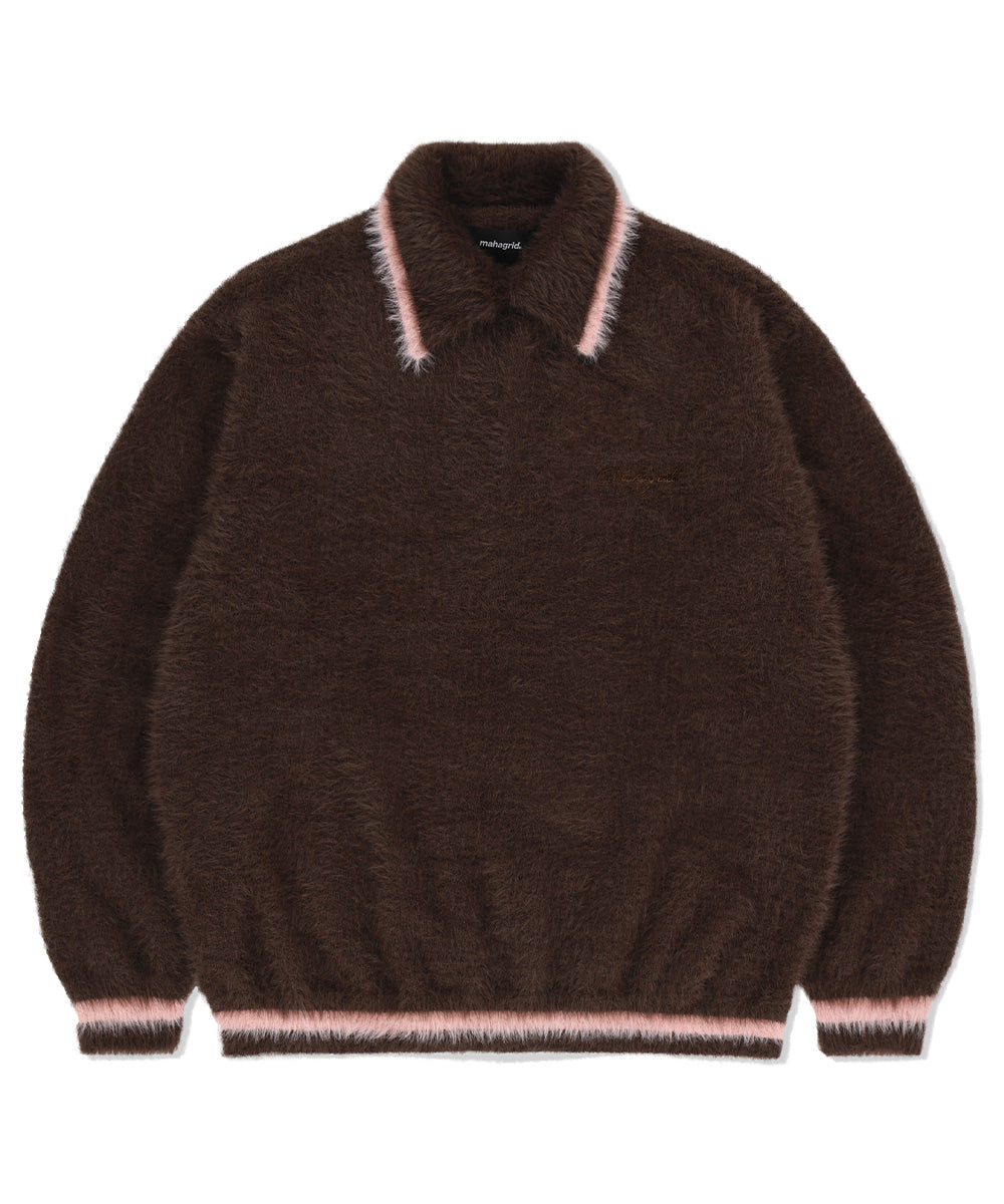 Mahagrid Hairy Collar Knit