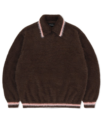 Mahagrid Hairy Collar Knit